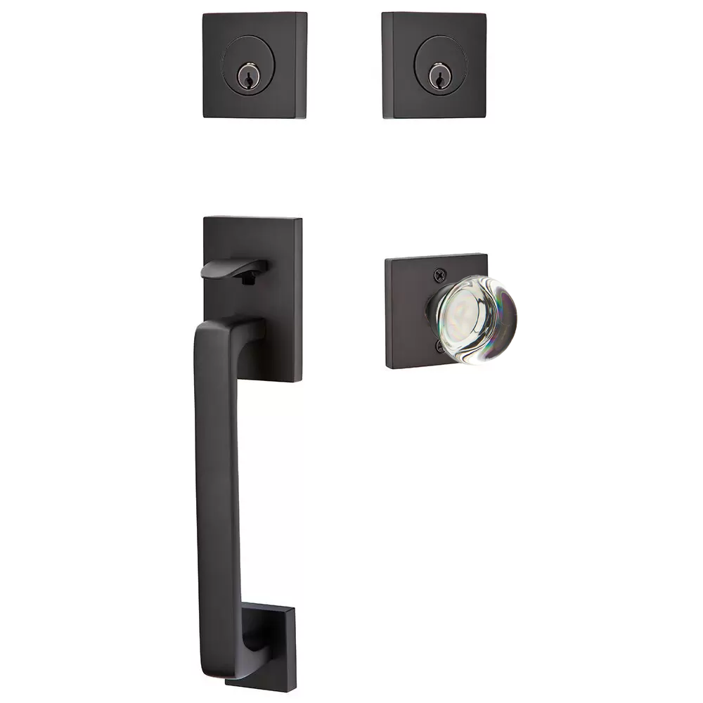 Emtek Baden Tubular Entryset Sectional with Providence Glass Knob