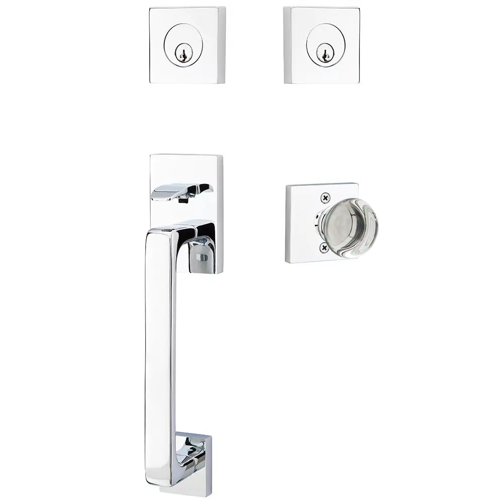 Emtek Baden Tubular Entryset Sectional with Providence Glass Knob