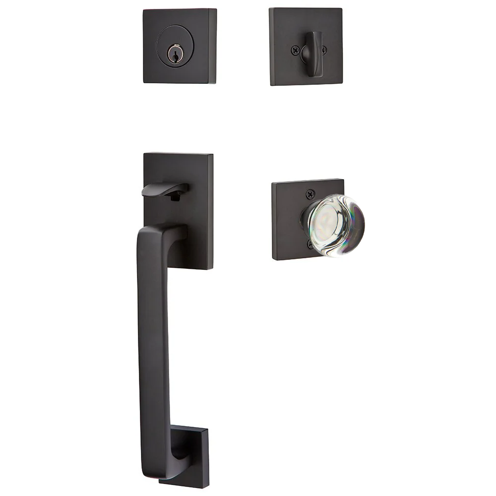 Emtek Baden Tubular Entryset Sectional with Providence Glass Knob