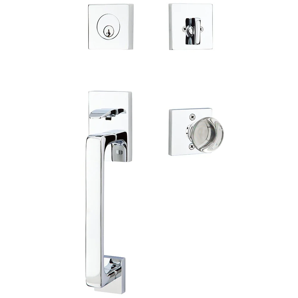 Emtek Baden Tubular Entryset Sectional with Providence Glass Knob