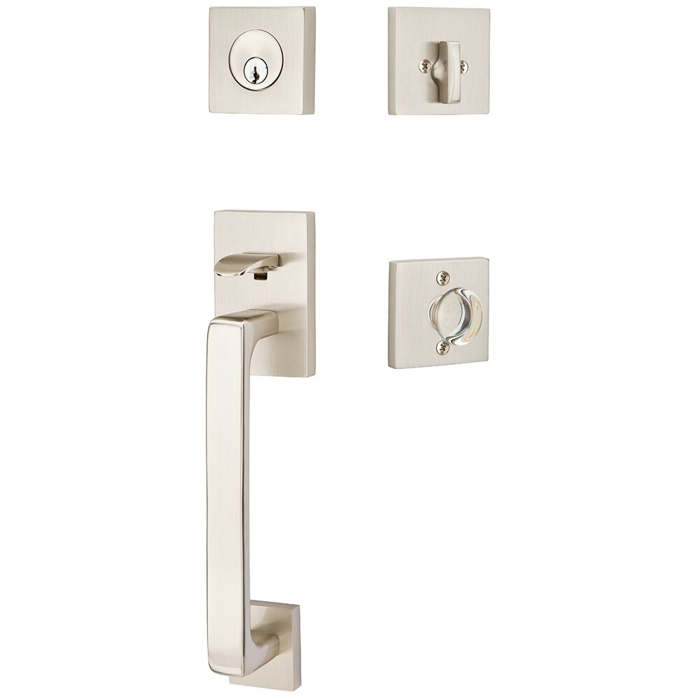 Emtek Baden Tubular Entryset Sectional with Providence Glass Knob