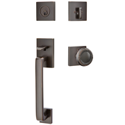 Emtek Baden Tubular Entryset Sectional with Ribbon & Reed Knob