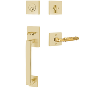 Emtek Baden Tubular Entryset Sectional with Ribbon & Reed Lever