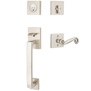 Emtek Baden Tubular Entryset Sectional with Rustic Lever