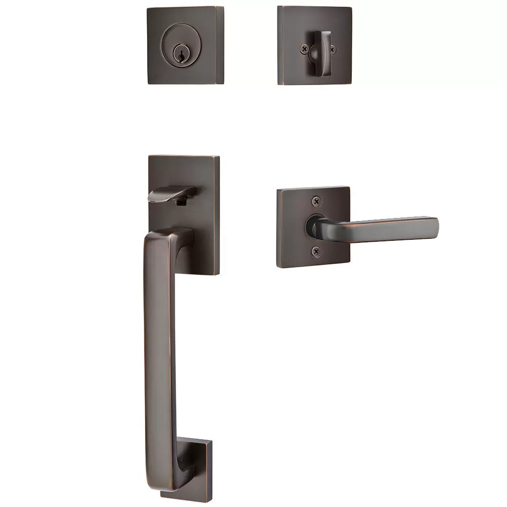 Emtek Baden Tubular Entryset Sectional with Sion Lever