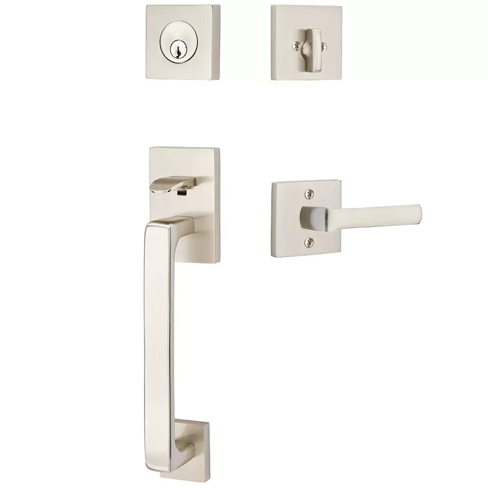 Emtek Baden Tubular Entryset Sectional with Spencer Lever