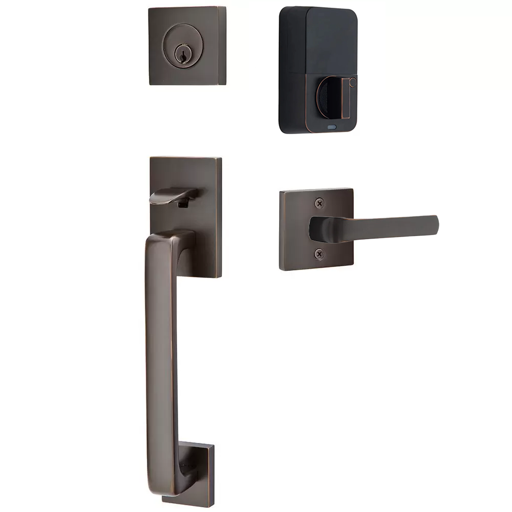 Emtek Baden Tubular Entryset Sectional with Spencer Lever