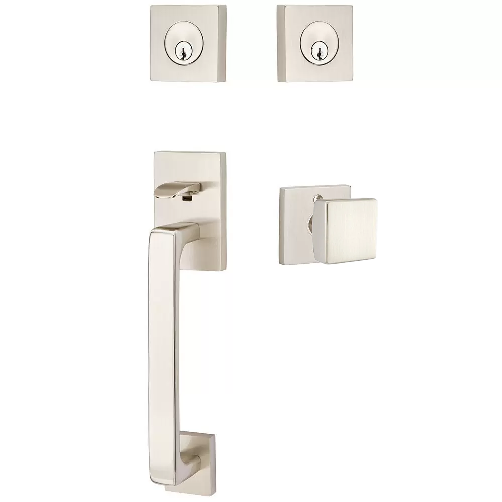 Emtek Baden Tubular Entryset Sectional with Square Knob