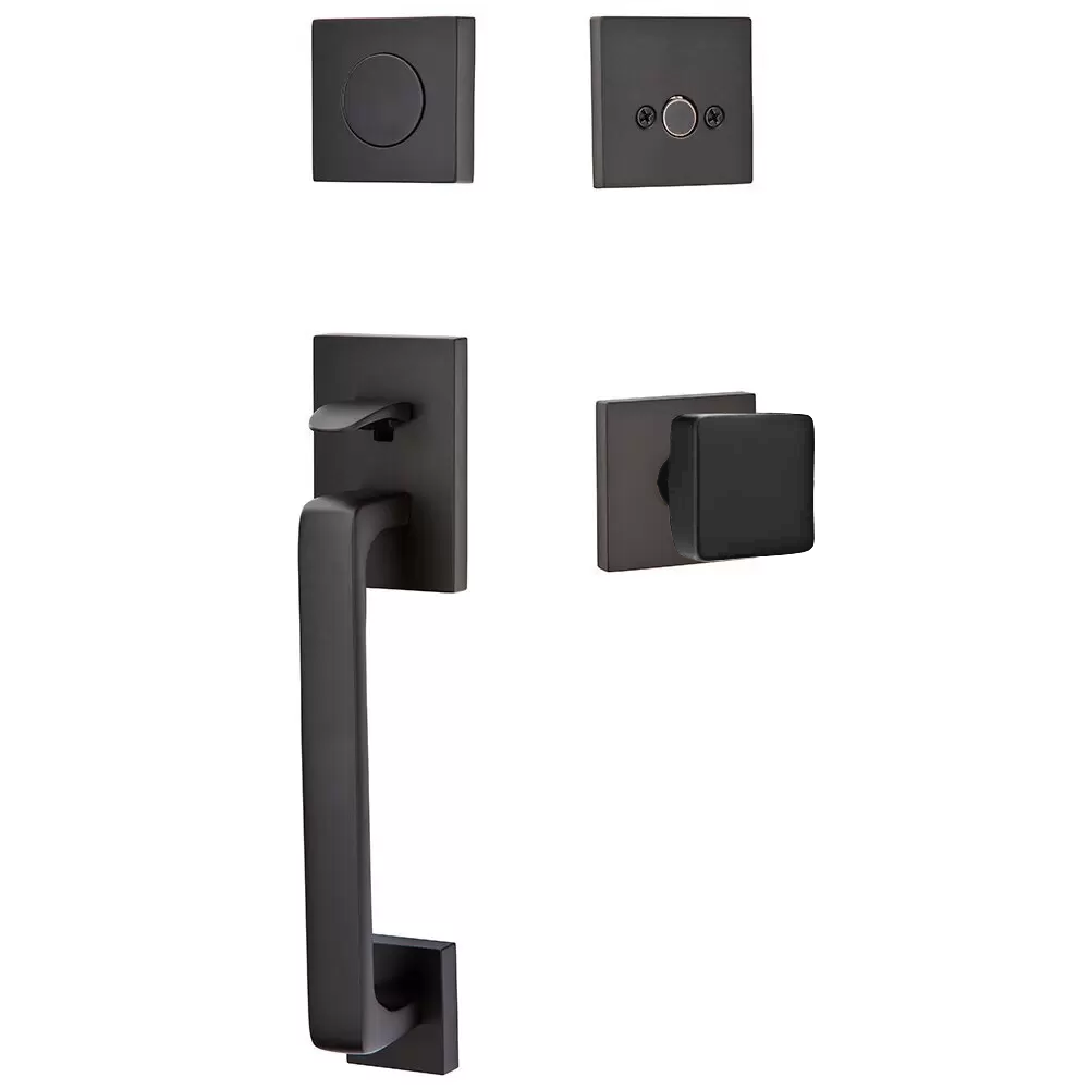 Emtek Baden Tubular Entryset Sectional with Square Knob