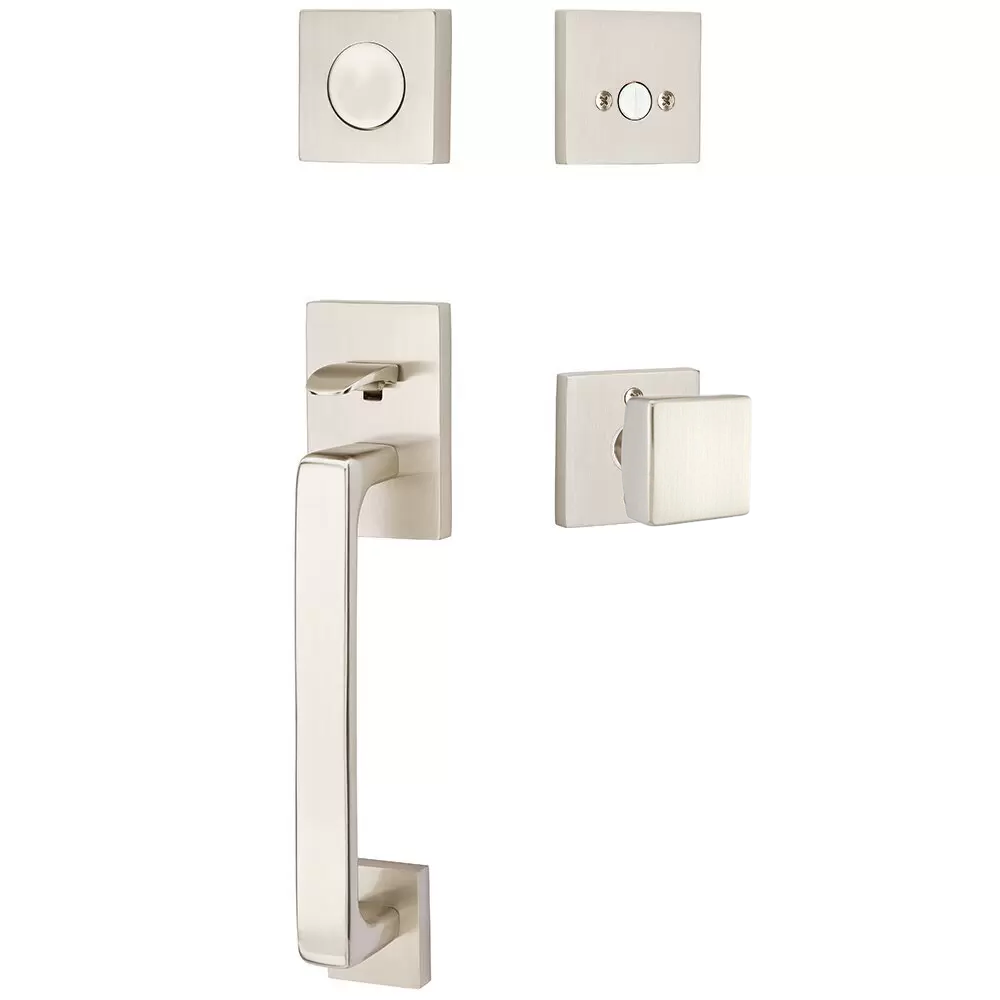 Emtek Baden Tubular Entryset Sectional with Square Knob