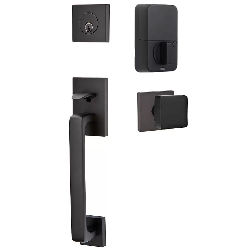 Emtek Baden Tubular Entryset Sectional with Square Knob