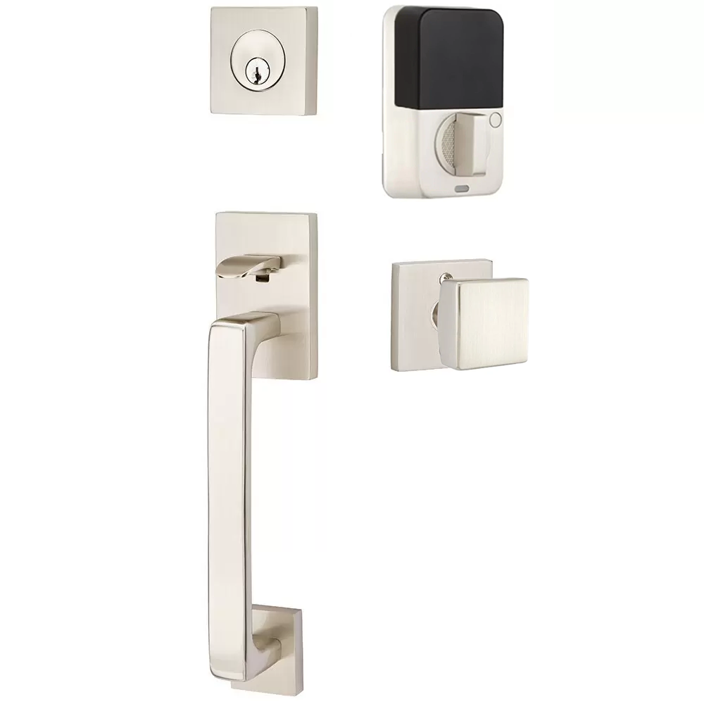 Emtek Baden Tubular Entryset Sectional with Square Knob