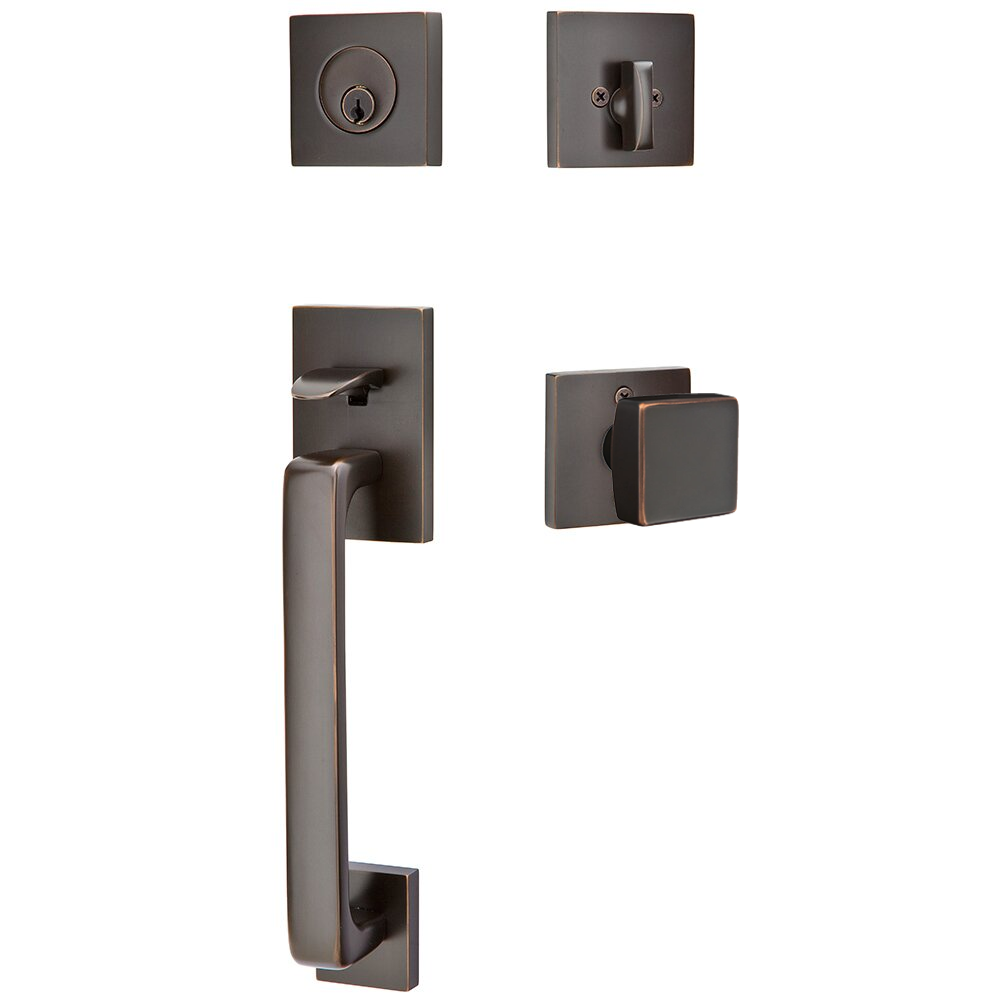 Emtek Baden Tubular Entryset Sectional with Square Knob