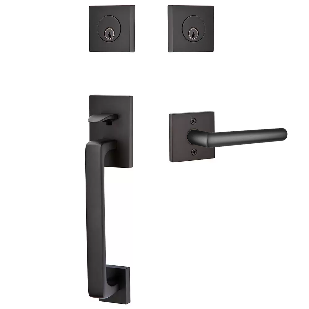 Emtek Baden Tubular Entryset Sectional with Stuttgart Lever