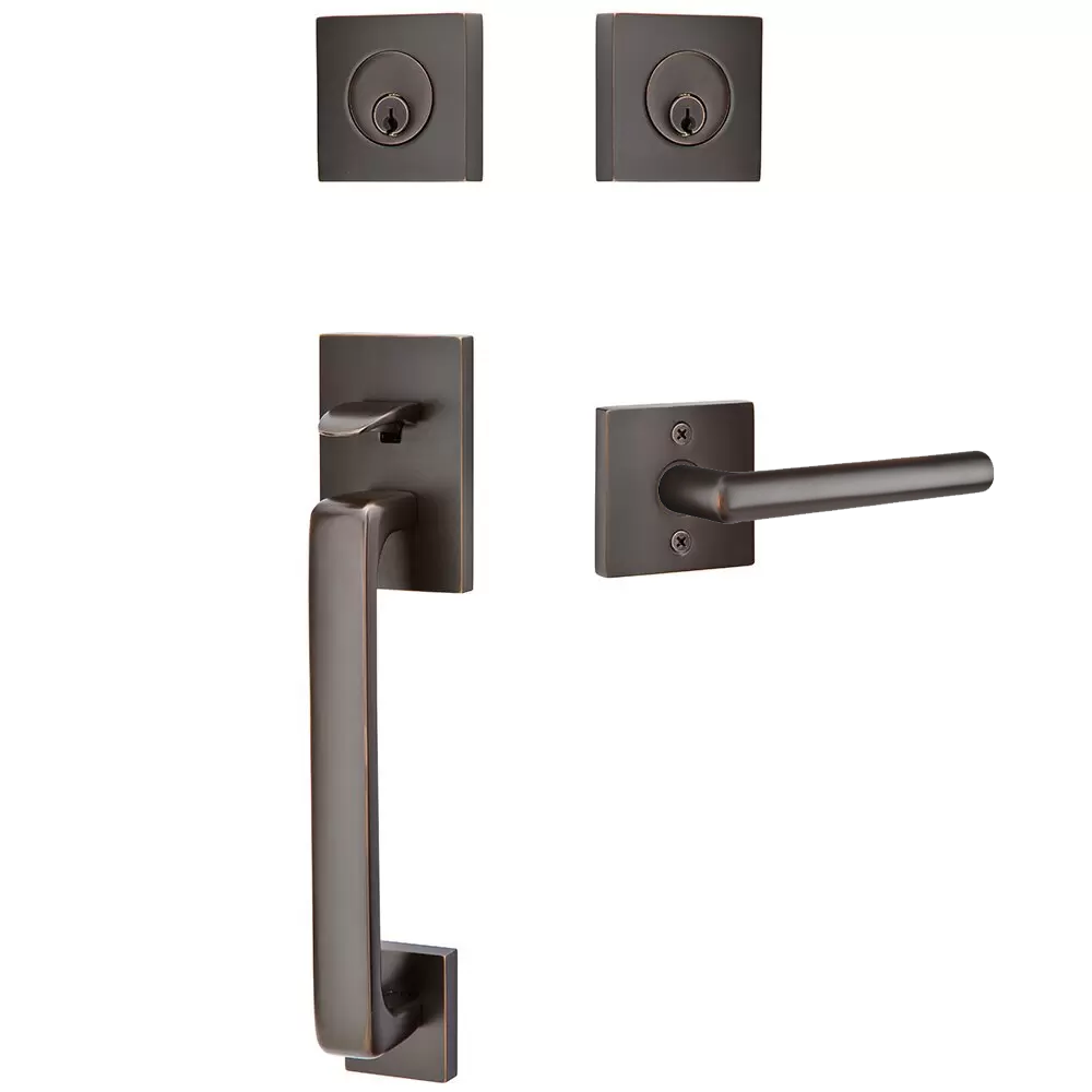 Emtek Baden Tubular Entryset Sectional with Stuttgart Lever