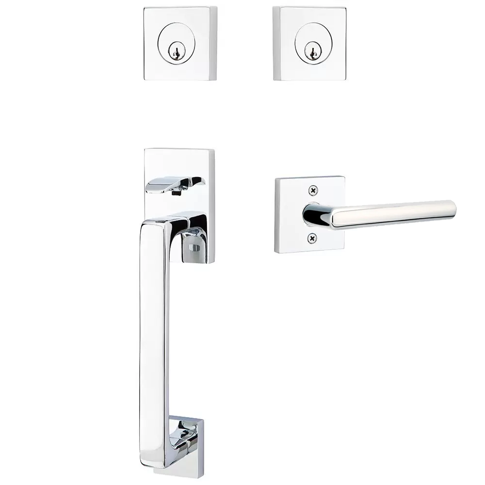 Emtek Baden Tubular Entryset Sectional with Stuttgart Lever