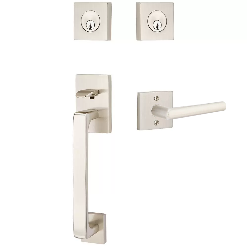 Emtek Baden Tubular Entryset Sectional with Stuttgart Lever