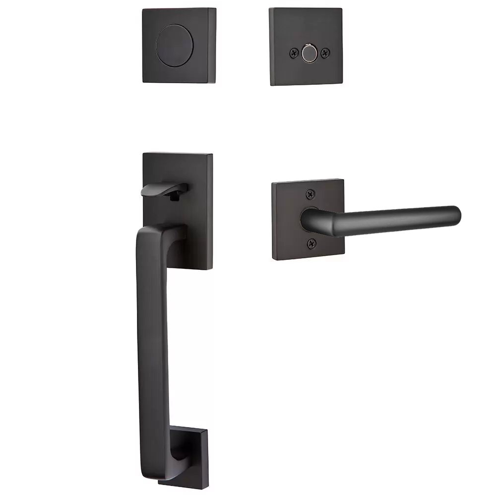 Emtek Baden Tubular Entryset Sectional with Stuttgart Lever