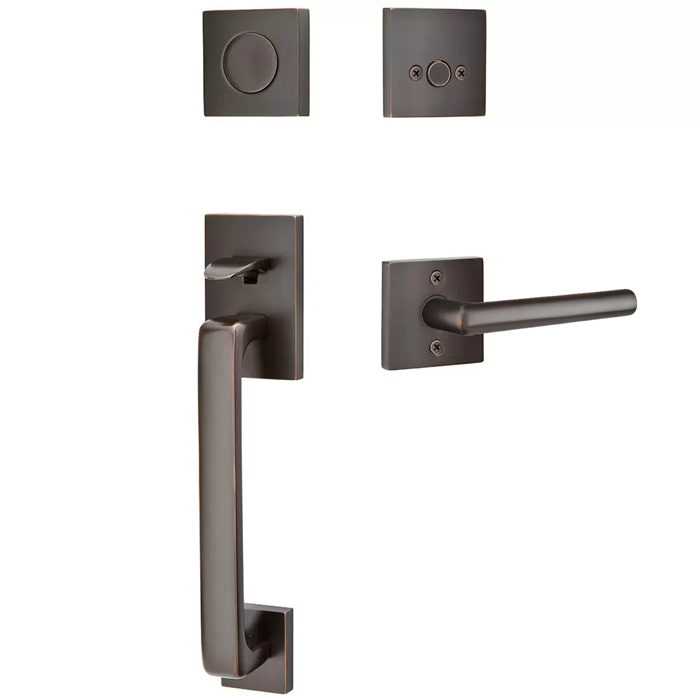 Emtek Baden Tubular Entryset Sectional with Stuttgart Lever