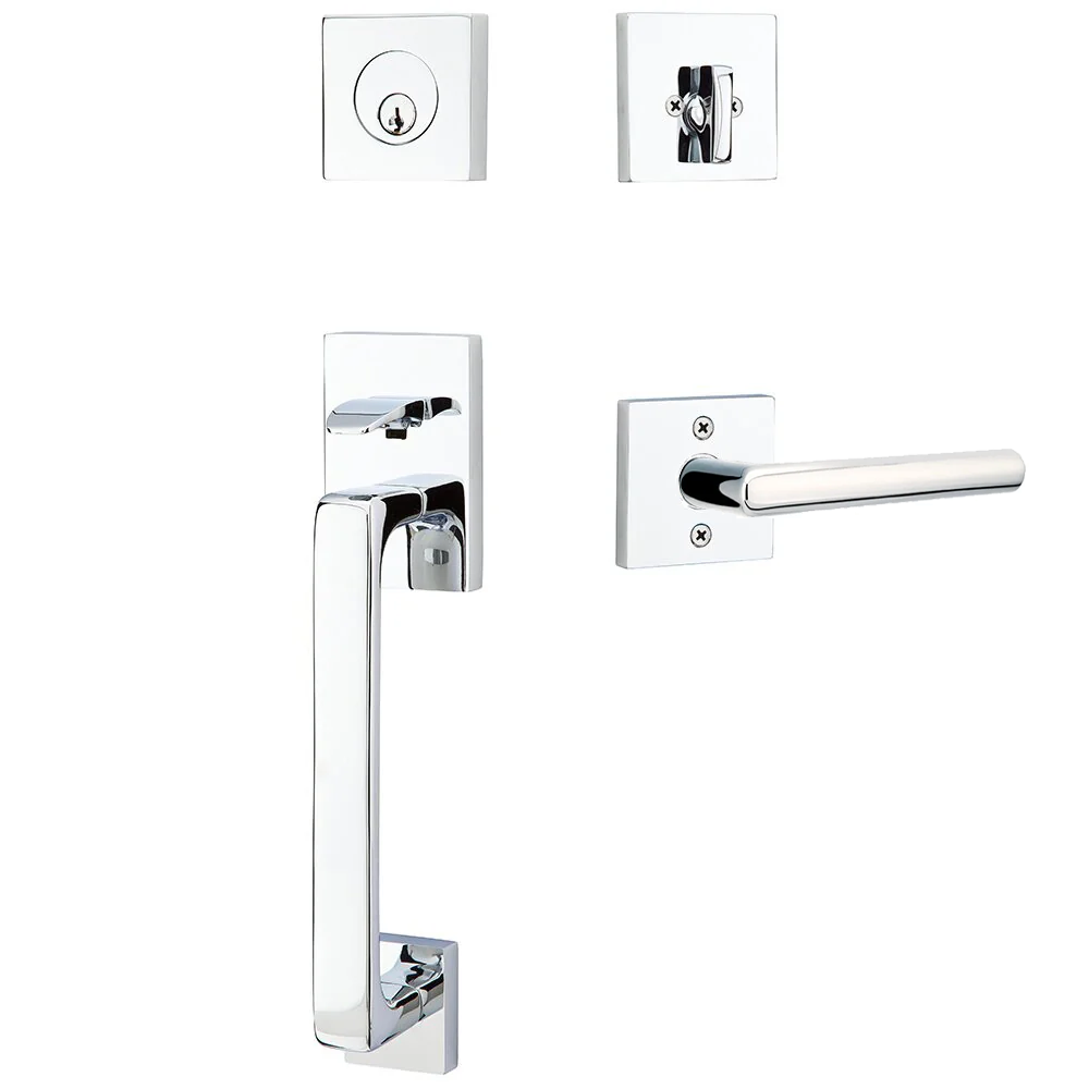 Emtek Baden Tubular Entryset Sectional with Stuttgart Lever