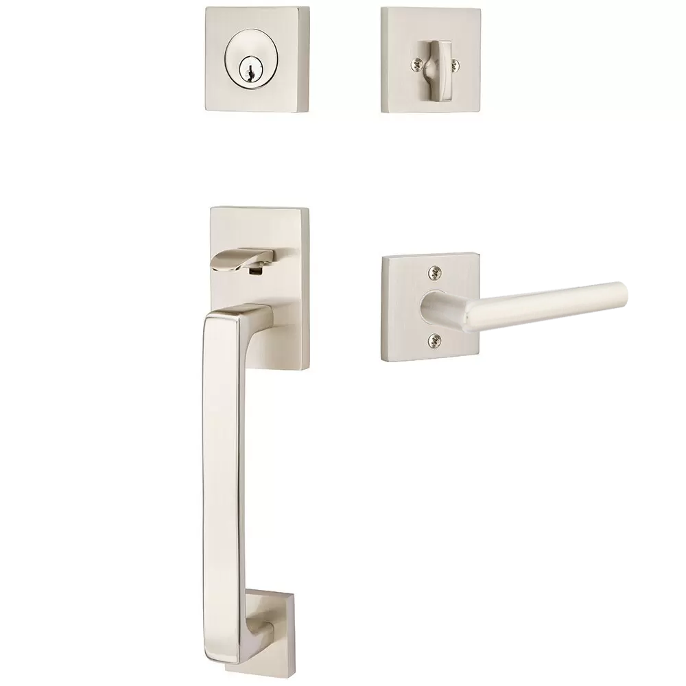 Emtek Baden Tubular Entryset Sectional with Stuttgart Lever