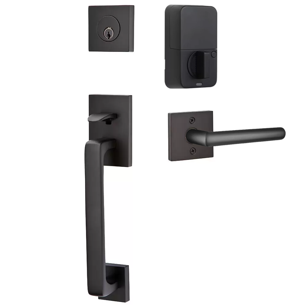 Emtek Baden Tubular Entryset Sectional with Stuttgart Lever