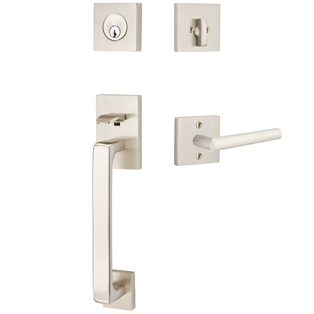 Emtek Baden Tubular Entryset Sectional with Stuttgart Lever