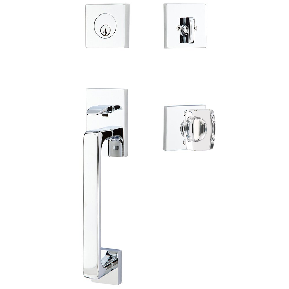 Emtek Baden Tubular Entryset Sectional with Windsor Glass Knob