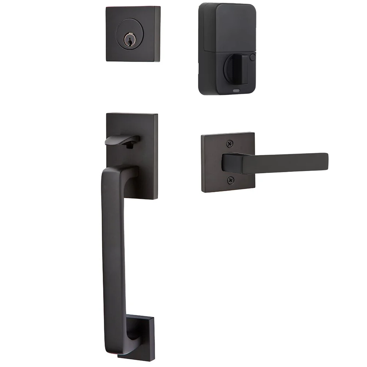 Emtek Baden Tubular Entryset Sectional with Dumont Lever