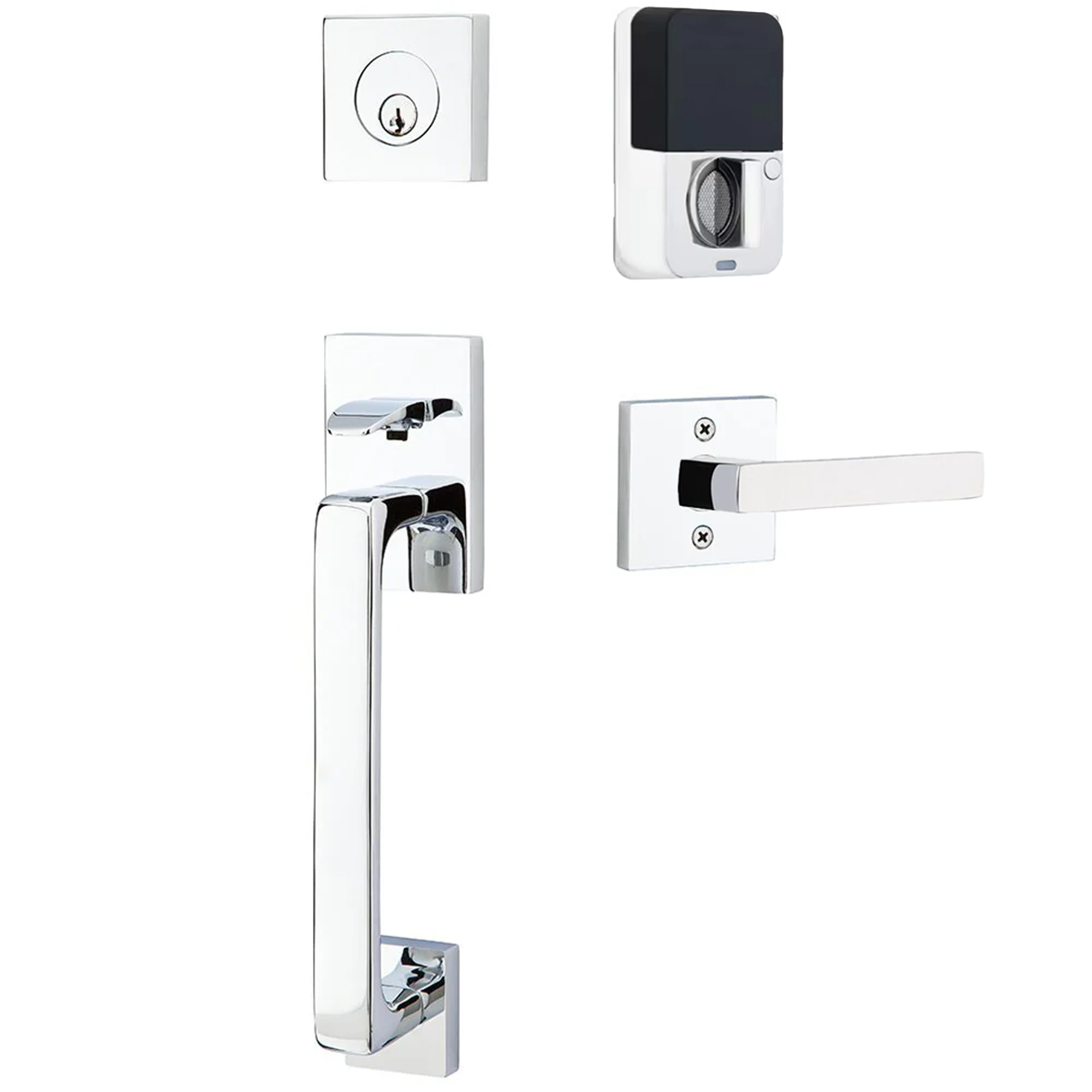 Emtek Baden Tubular Entryset Sectional with Dumont Lever