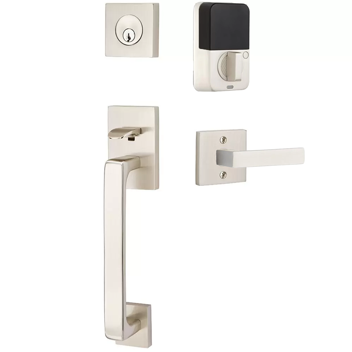 Emtek Baden Tubular Entryset Sectional with Dumont Lever