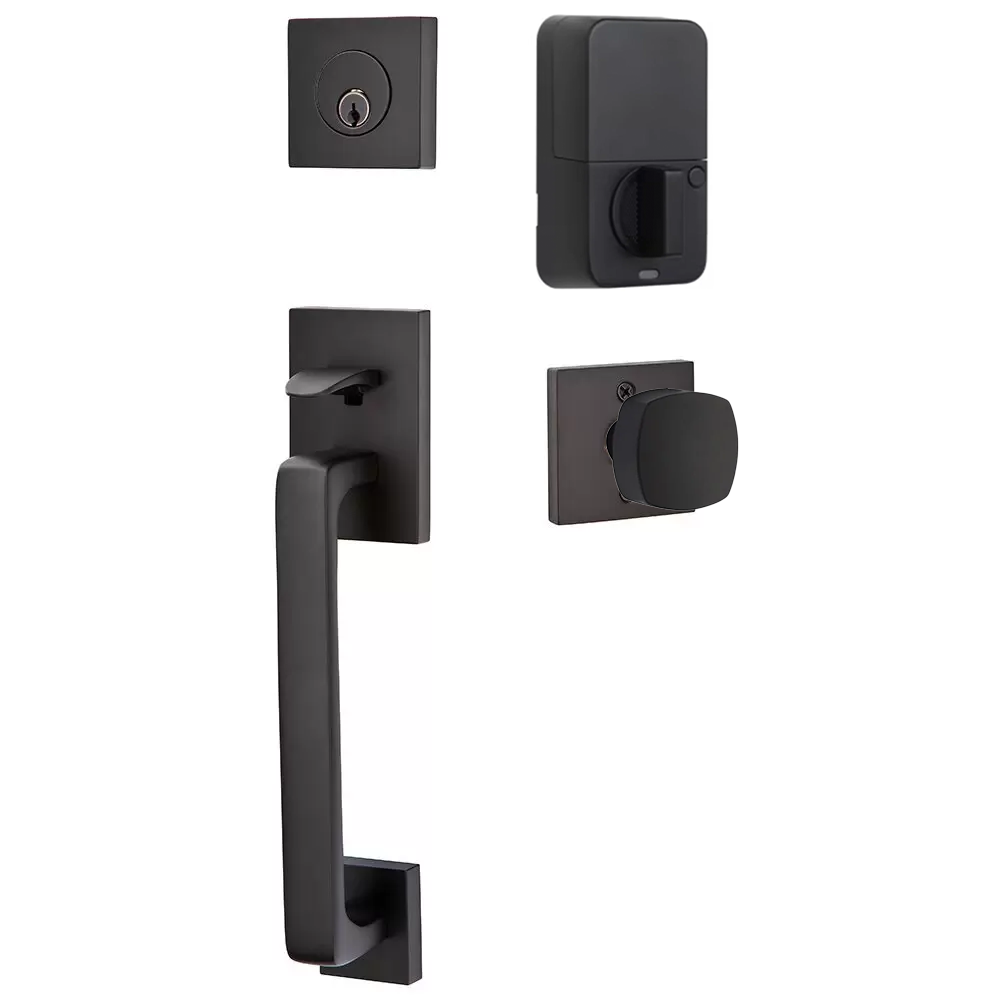 Emtek Baden Tubular Entryset Sectional with Freestone Knob