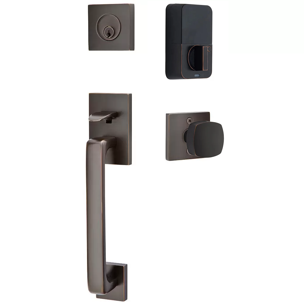 Emtek Baden Tubular Entryset Sectional with Freestone Knob