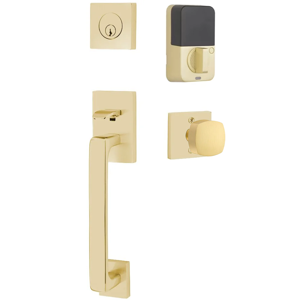 Emtek Baden Tubular Entryset Sectional with Freestone Knob