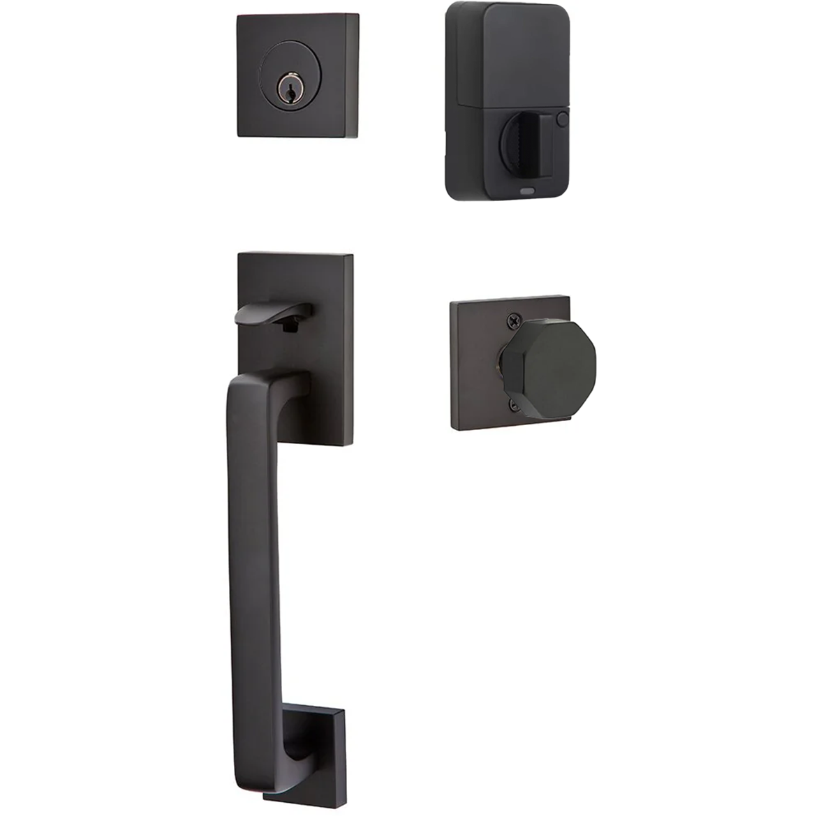 Emtek Baden Tubular Entryset Sectional with Octagon Knob