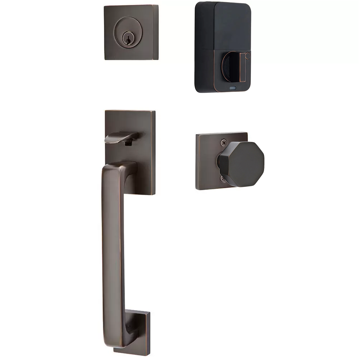 Emtek Baden Tubular Entryset Sectional with Octagon Knob