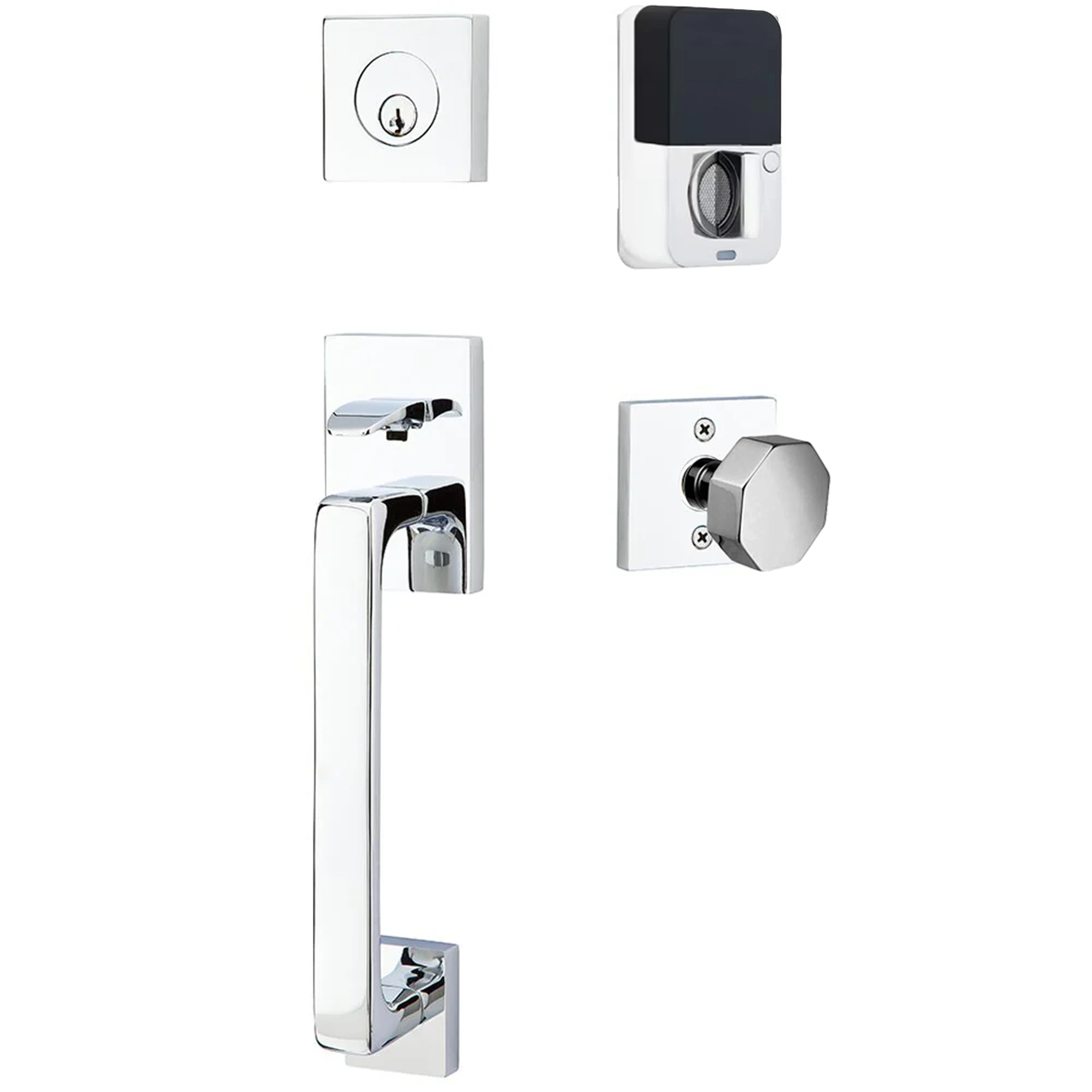 Emtek Baden Tubular Entryset Sectional with Octagon Knob