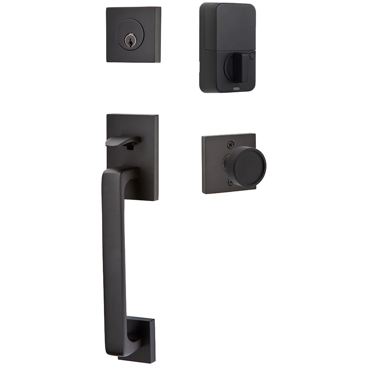 Emtek Baden Tubular Entryset Sectional with Verve Knob