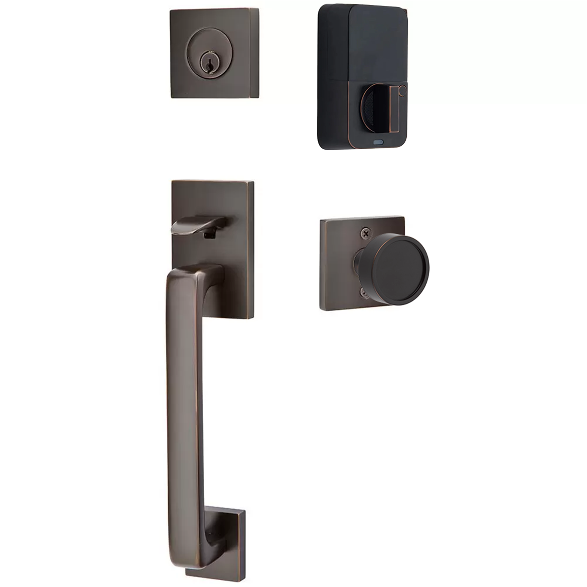 Emtek Baden Tubular Entryset Sectional with Verve Knob