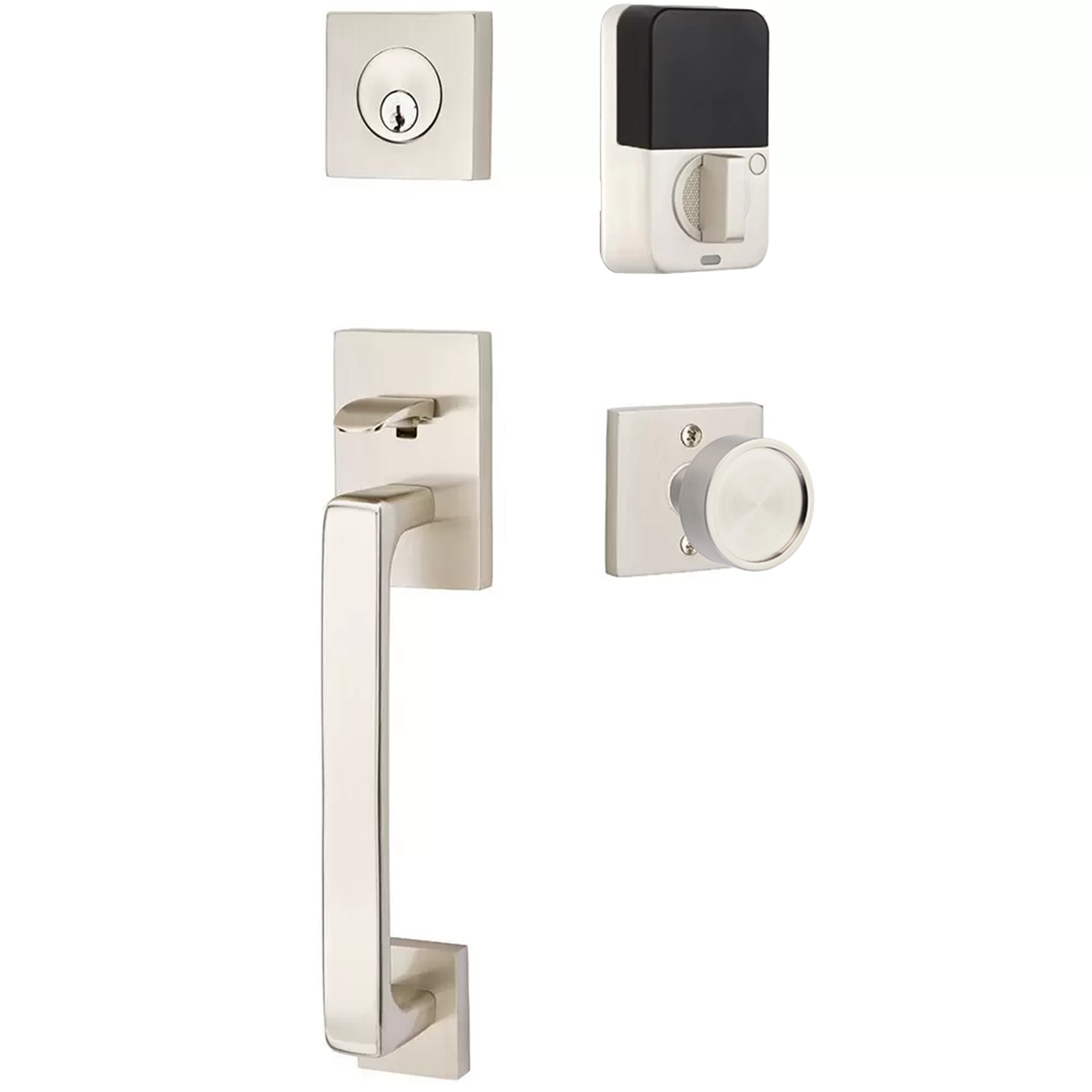 Emtek Baden Tubular Entryset Sectional with Verve Knob