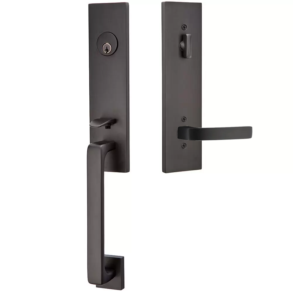 Emtek Davos Tubular Entryset Monolithic with Breslin Lever