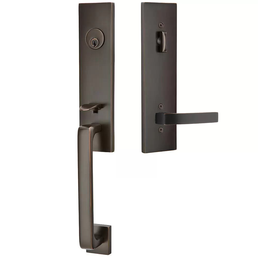 Emtek Davos Tubular Entryset Monolithic with Breslin Lever