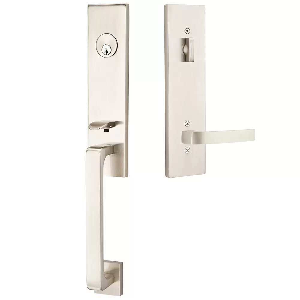 Emtek Davos Tubular Entryset Monolithic with Breslin Lever