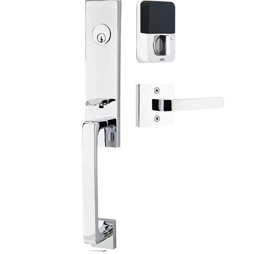 Emtek Davos Tubular Entryset Monolithic with Breslin Lever