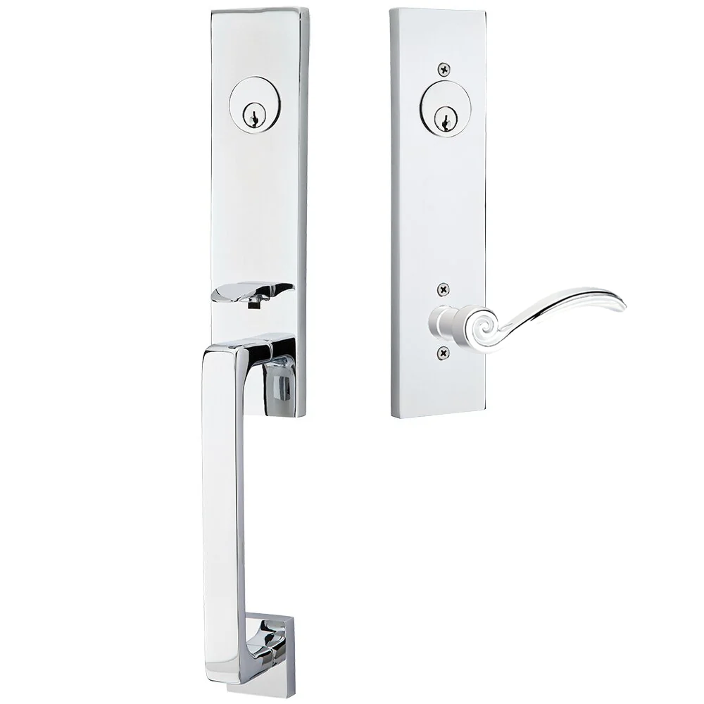 Emtek Davos Tubular Entryset Monolithic with Elan Lever