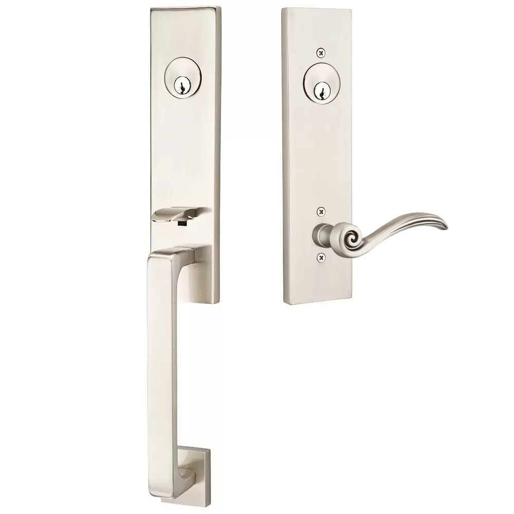 Emtek Davos Tubular Entryset Monolithic with Elan Lever