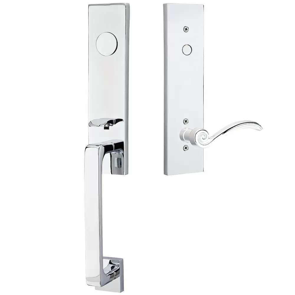 Emtek Davos Tubular Entryset Monolithic with Elan Lever