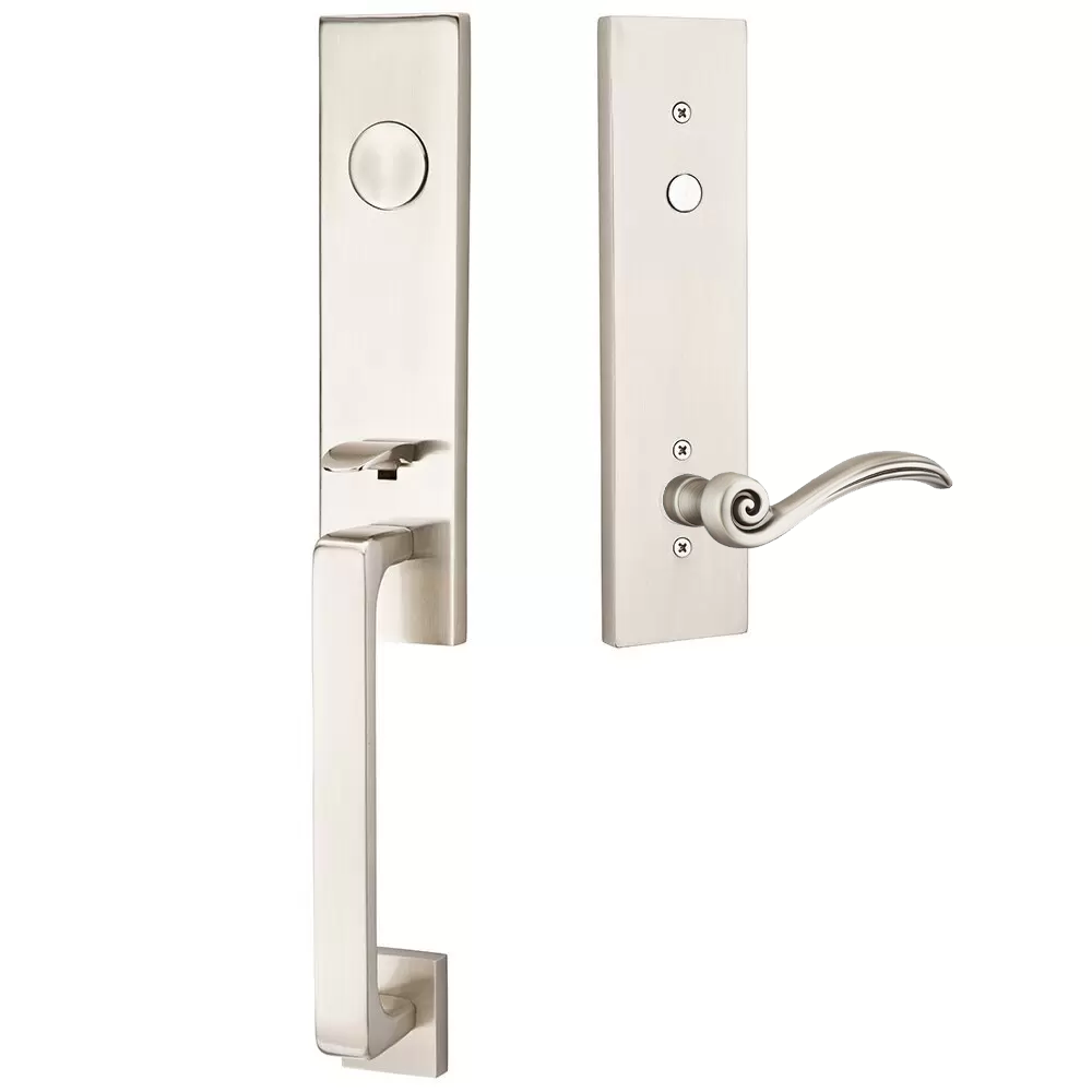 Emtek Davos Tubular Entryset Monolithic with Elan Lever
