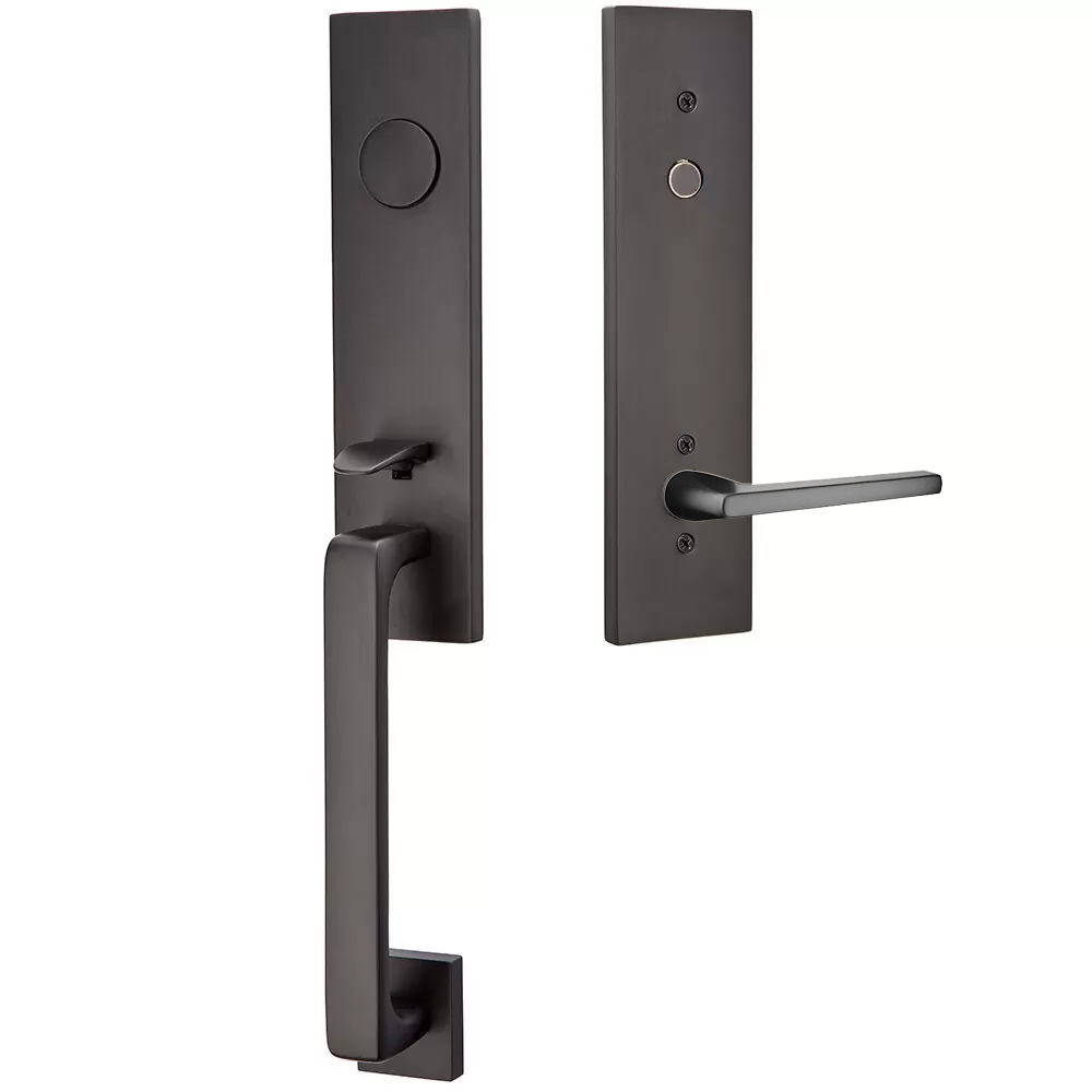 Emtek Davos Tubular Entryset Monolithic with Helios Lever