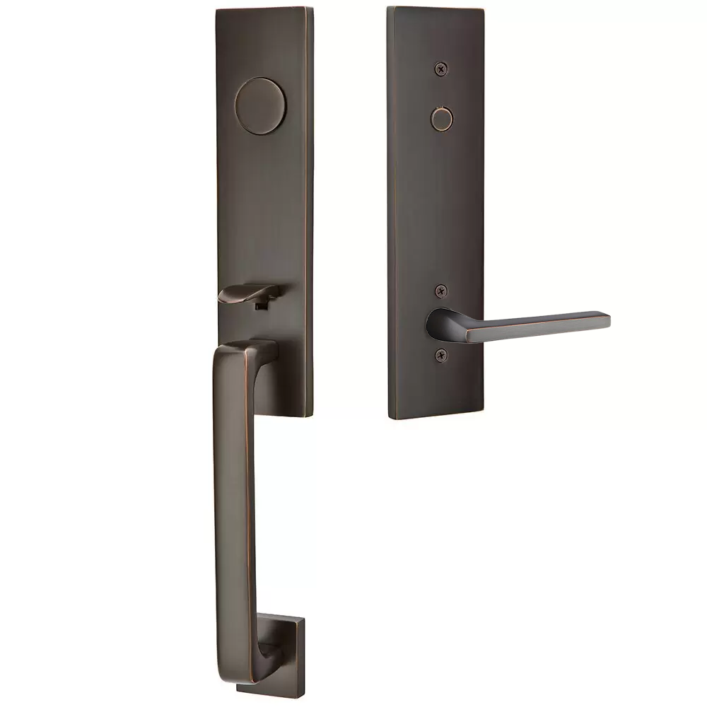 Emtek Davos Tubular Entryset Monolithic with Helios Lever